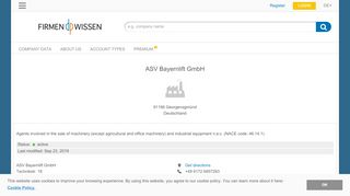 
                            6. ASV Bayernlift GmbH, Georgensgmünd - Credit Report