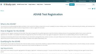 
                            8. ASVAB Test Registration - study.com