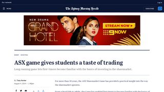 
                            9. ASX game gives students a taste of trading - …