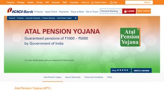 
                            9. Atal Pension Yojana (APY) - ICICI Bank