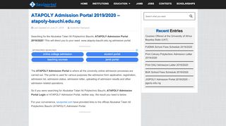 
                            5. ATAPOLY Admission Portal 2019/2020 - seviportal.com