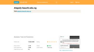 
                            3. Atapoly-bauchi.edu.ng: Abubakar Tatari Ali Polytechnic