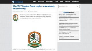 
                            2. ATAPOLY Student Portal Login - seviportal.com