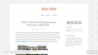 
                            7. ATBU Fresh Students Registration Procedure, 2018/2019 – Site Title