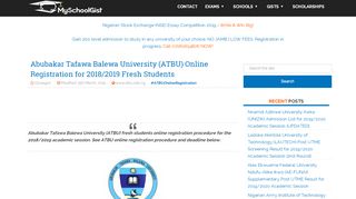 
                            9. ATBU Online Registration Procedure for 2018/2019 New Students