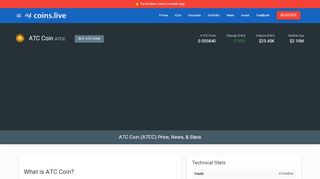 
                            5. ATC Coin (ATCC) Price, News, & Stats - Coins.Live