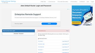 
                            4. Aten Default Router Login and Password - Clean CSS