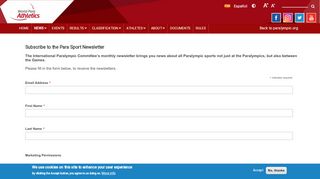 
                            5. Athletics - Sign up for news | International Paralympic ...