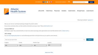 
                            3. Atlantic Health System | Careers Center | Welcome