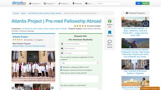 
                            10. Atlantis Project | Pre-med Fellowship Abroad - Abroad101