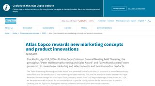 
                            4. Atlas Copco rewards new marketing concepts and product innovations