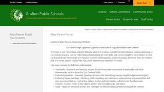 
                            3. Atlas Parent Portal (Curriculum) - Grafton Public Schools