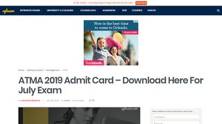 
                            2. ATMA 2019 Admit Card - Download Here For July Exam ...