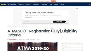 
                            5. ATMA 2019 - Registration (July), Eligibility Criteria ...