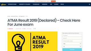 
                            4. ATMA Result 2019 (Declared) - Check Here For June exam ...