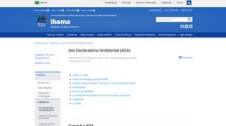 
                            8. Ato Declaratório Ambiental (ADA) - ibama.gov.br