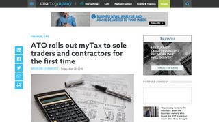 
                            6. ATO rolls out myTax to sole traders and contractors for the first time ...