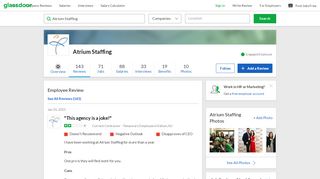 
                            6. Atrium Staffing - This agency is a joke! | Glassdoor