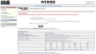 
                            1. ATRRS Portals - Logon