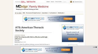 
                            9. ATS: American Thoracic Society | MDedge Family Medicine