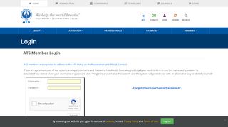 
                            2. ATS Member Login - American Thoracic Society