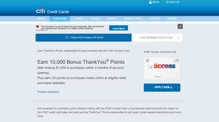 
                            6. AT&T Access Card - Rewards Credit Card - Citi.com