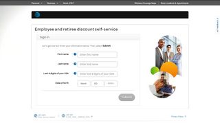 
                            5. AT&T Employee and Retiree Discount Self-Service Site