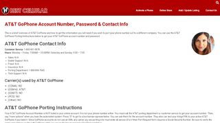 
                            6. AT&T GoPhone Account Number, Password & Contact Info