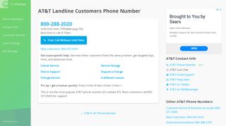 
                            6. AT&T Landline Customers Phone Number #7 : 800-288-2020