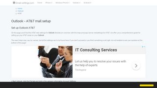 
                            6. AT&T - Outlook - AT&T mail setup | Email settings