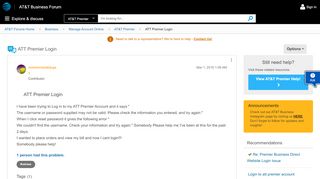 
                            11. ATT Premier Login - AT&T Community