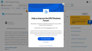 
                            8. ATT Retiree Directv Discount - AT&T Community