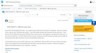 
                            9. AT&T WatchTV - HBO Go Login Issue - AT&T Community