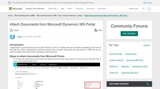 
                            2. Attach Documents from Microsoft Dynamics 365 Portal - Microsoft ...