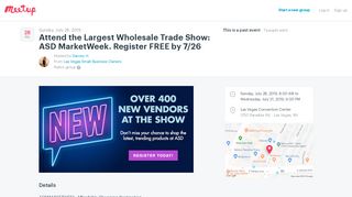 
                            8. Attend the Largest Wholesale Trade Show: ASD MarketWeek ... - Meetup