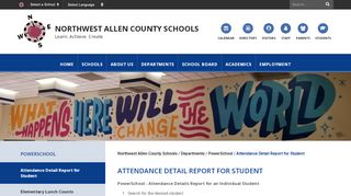
                            9. Attendance Detail Report for Student - Northwest Allen County Schools