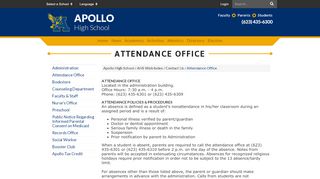 
                            2. Attendance Office - Apollo High School