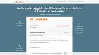 
                            3. A.T.U-Card online kündigen | geprüfte Vorlage