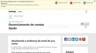 
                            3. Atualizando o endereço de email da sua conta ...