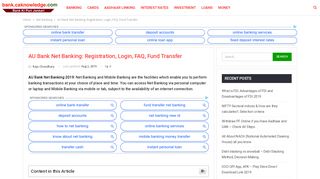 
                            6. AU Bank Net Banking: Registration, Login, FAQ, Fund Transfer