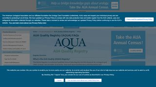 
                            2. AUA Quality Registry (AQUA) FAQs - American Urological Association