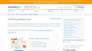 
                            9. AUB Easy MasterCard - No Annual Fee For Life ...