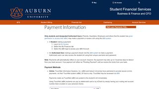 
                            5. Auburn University - Student Financial Services - Payments