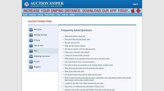 
                            4. Auction Sniper Help | Frequently Asked Questions | FAQ