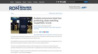 
                            8. Audatex announces total-loss predicting, shop-matching 'AudaFNOL ...