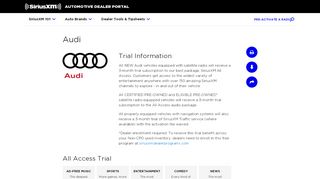 
                            9. Audi - SiriusXM Dealer Portal