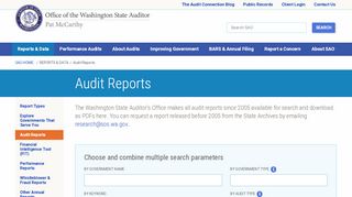 
                            3. Audit Report Search - SAO Online Services - Access Washington