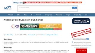 
                            7. Auditing Failed Logins in SQL Server - mssqltips.com