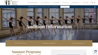 
                            2. Audition Information - American Ballet Theatre