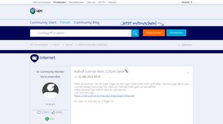 
                            4. Aufruf Sunrise MAIL LOGIN Seite - UPC Community